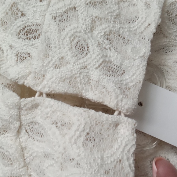NWT! LOFT Whisper WhiteLace Long Sleeve Top - Picture 7 of 9